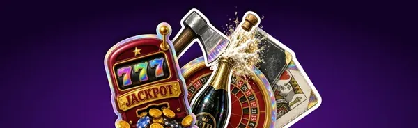 Stickers d'une machine 777, d'une hache et d'un champagne